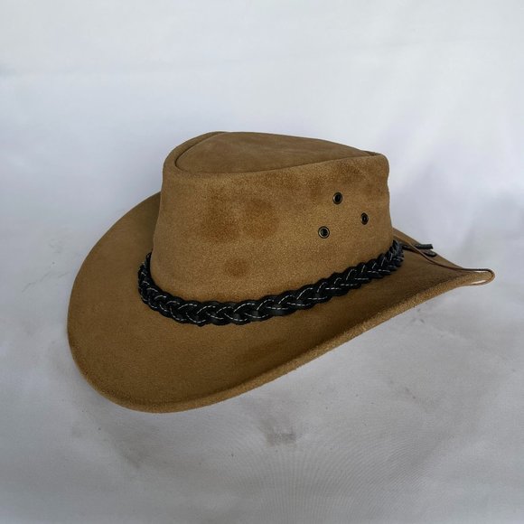 LIVSTAK AUSTRALIAN COWBOY HAT, 100% Leather Suede, Unisex - Picture 1 of 6
